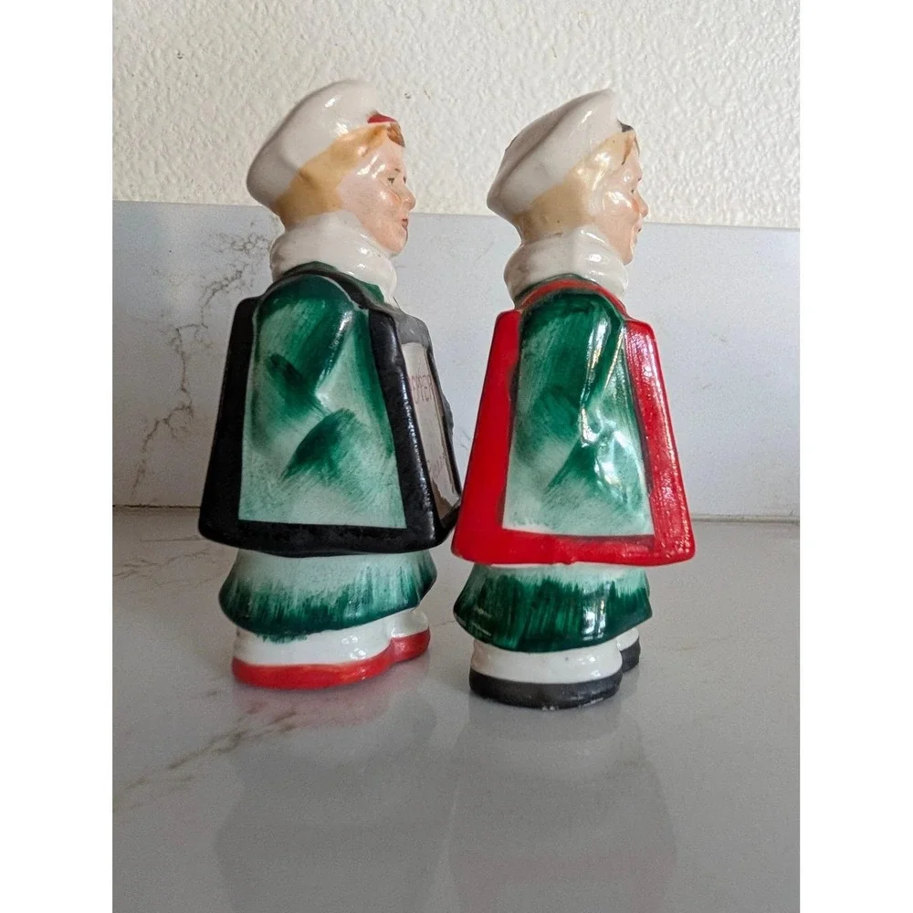 Vintage Sandwich Board Men Salt and Pepper Shakers Ceramic Mid Century Novelty